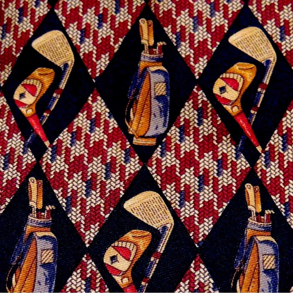 Vintage Tommy Hilfiger Golf Print Italian Silk Necktie